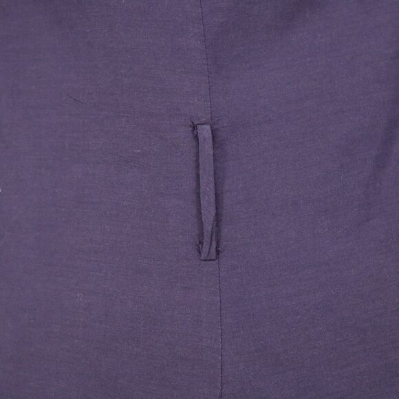 Baraschi Top Womens 6 Purple Ruffle Neck Blouse Side Zip Lined Fitted Romantic - Picture 12 of 16